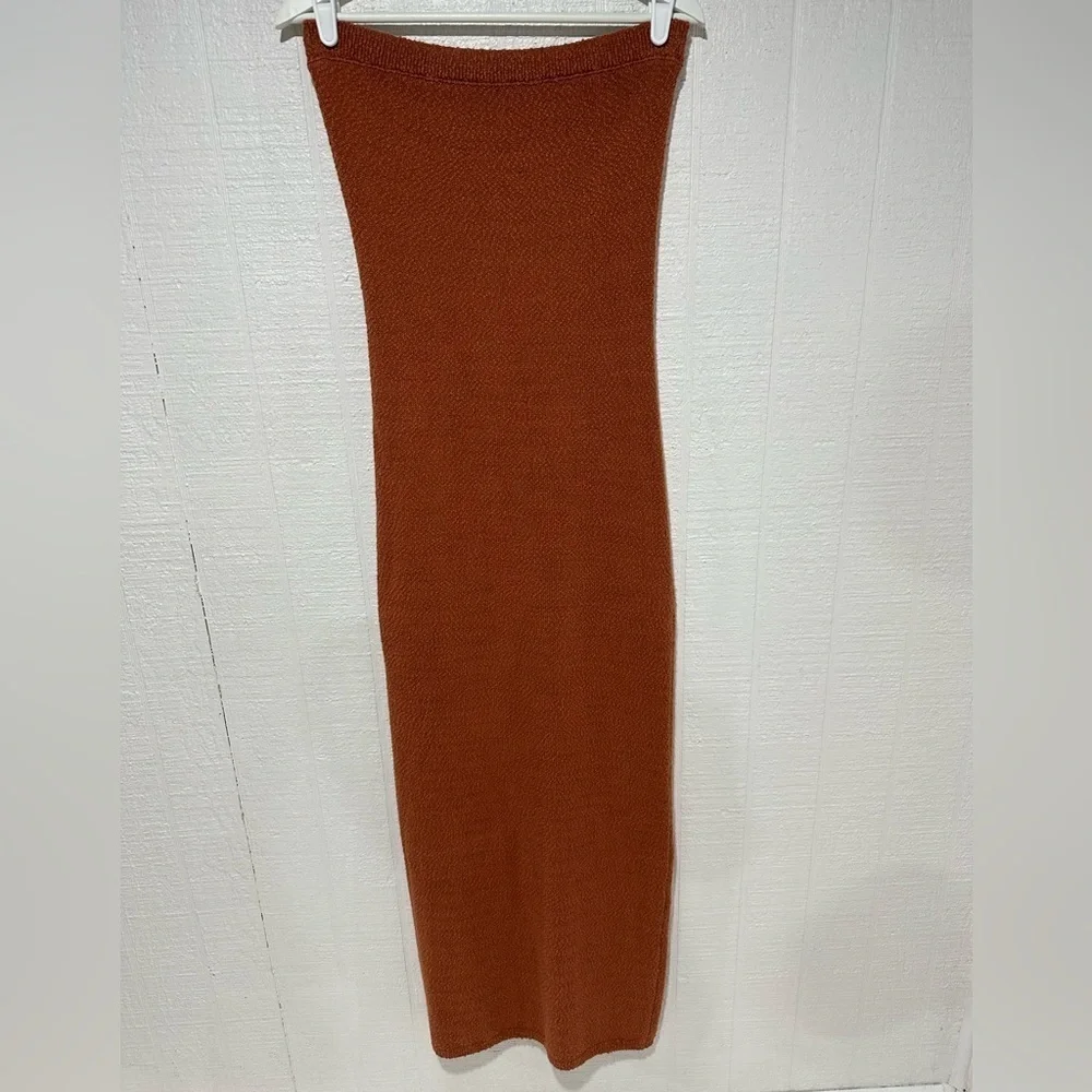 Free People Knit Maxi Dress in Cream and Brown
